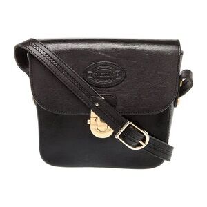 Oroton Australian black leather petite crossbody bag